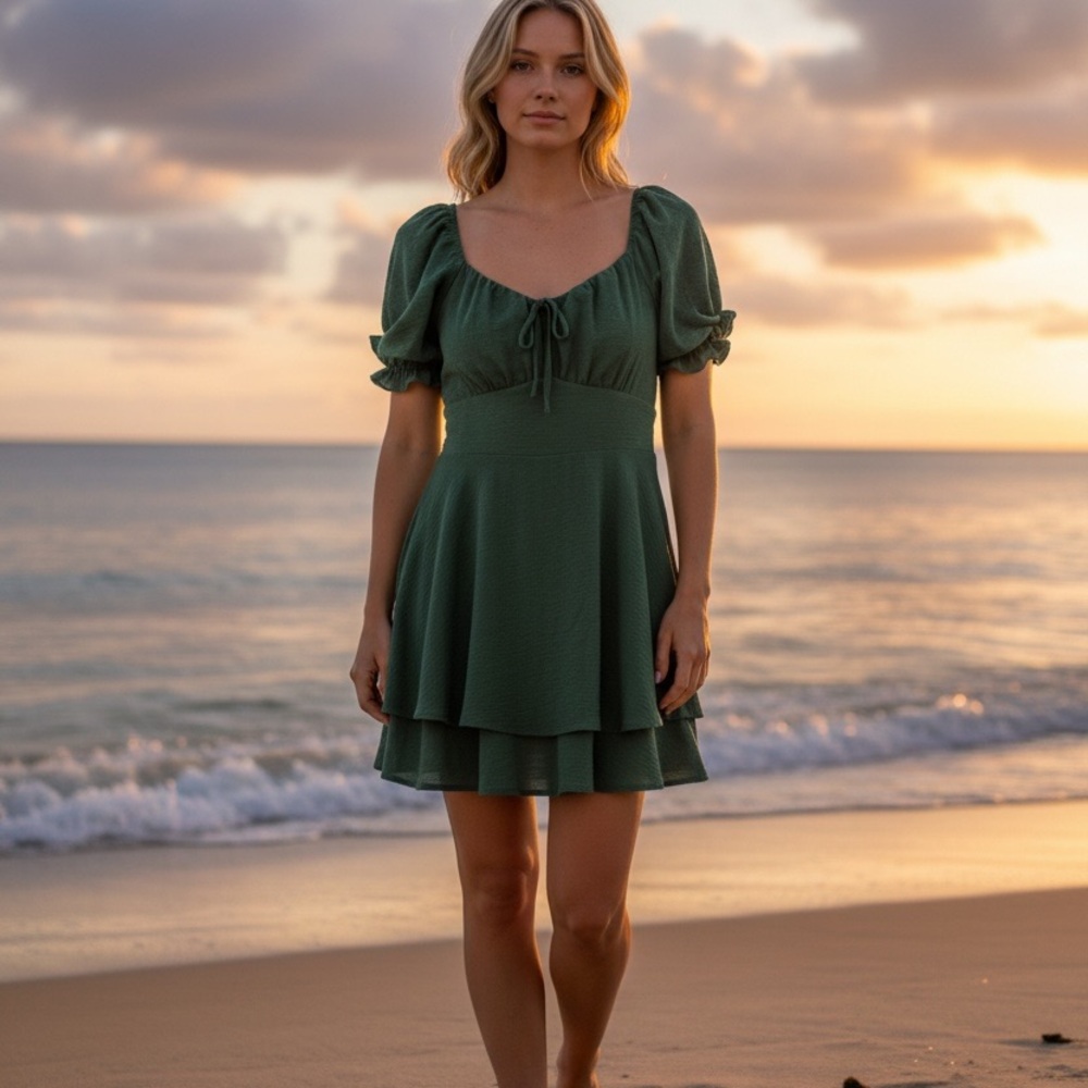 Inspired Hearts Teal Short Sleeve Dress